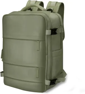 Large 40L Travel Backpack  Airline & Flight Approved Carry-On Luggage, Waterproof, Durable & Lightweight Design for College, Outdoor Sports & Weekend Getaways  Green