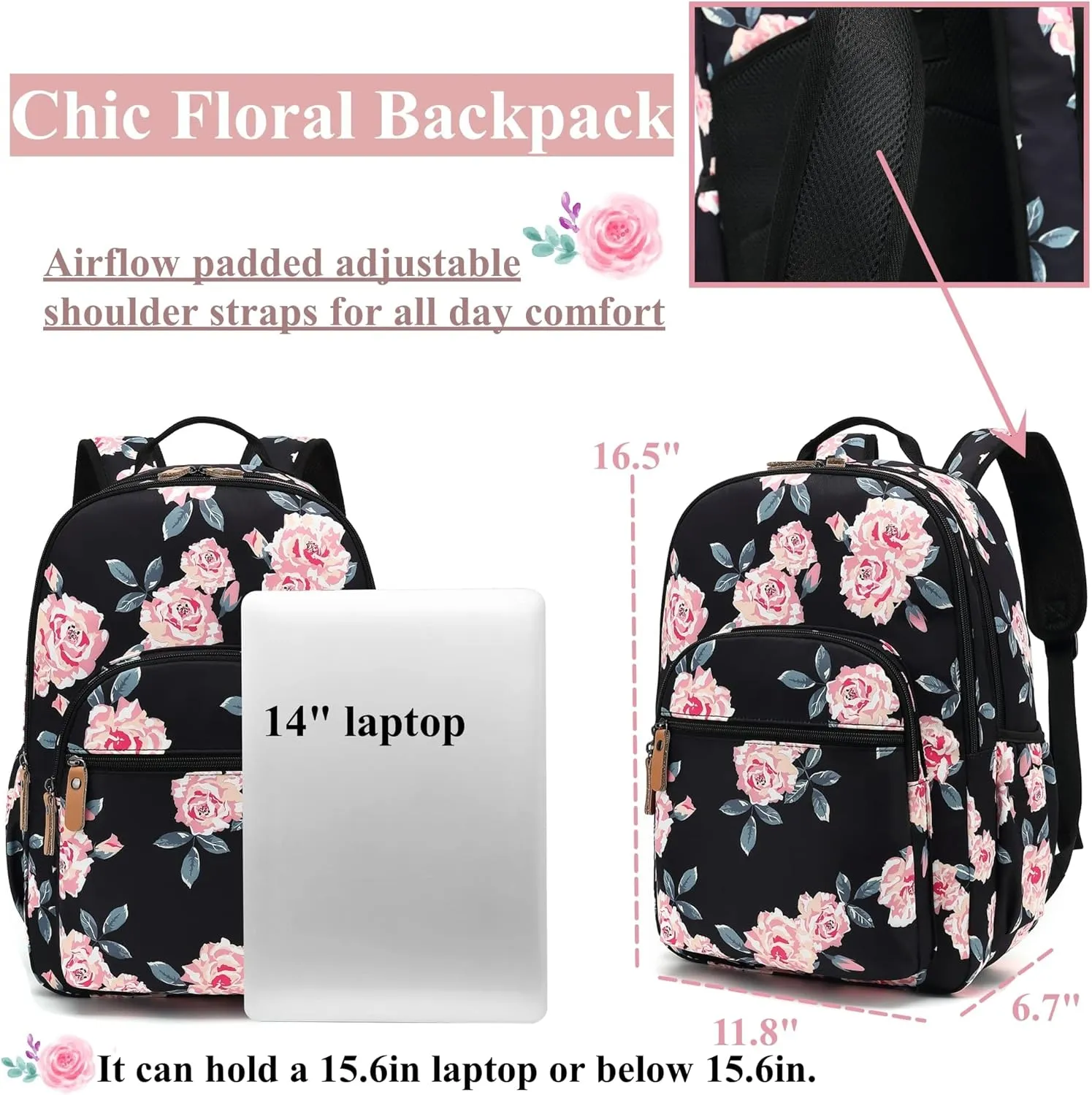 Leaper Water-resistant Laptop Backpack Travel Bag Satchel College Backpack Leaves