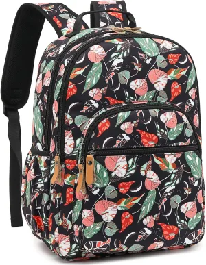 Leaper Water-resistant Laptop Backpack Travel Bag Satchel College Backpack Leaves