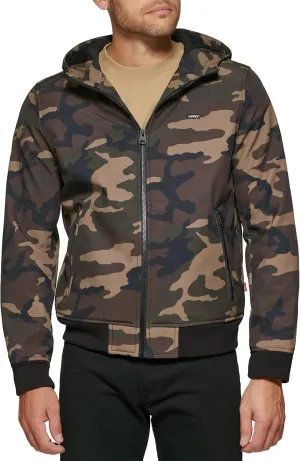 Levi's Men's Hooded Water Resistant Softshell Bomber Jacket