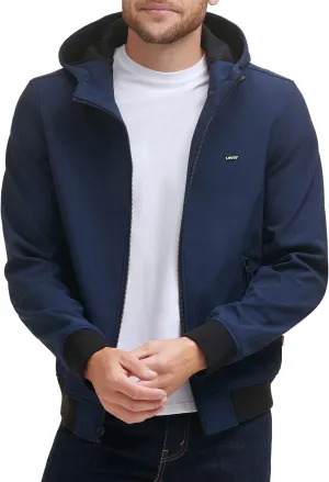 Levi's Men's Hooded Water Resistant Softshell Bomber Jacket