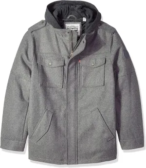 Levi's Men's Wool Blend Hooded Military Jacket (Regular & Big & Tall Sizes)