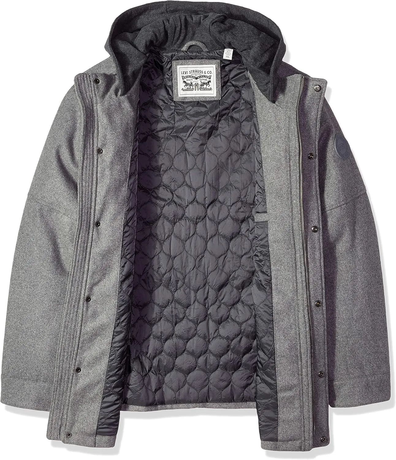 Levi's Men's Wool Blend Hooded Military Jacket (Regular & Big & Tall Sizes)