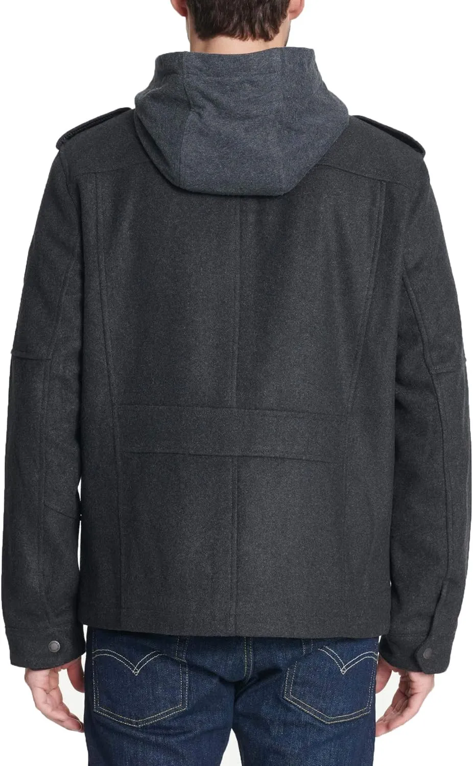 Levi's Men's Wool Blend Hooded Military Jacket (Regular & Big & Tall Sizes)
