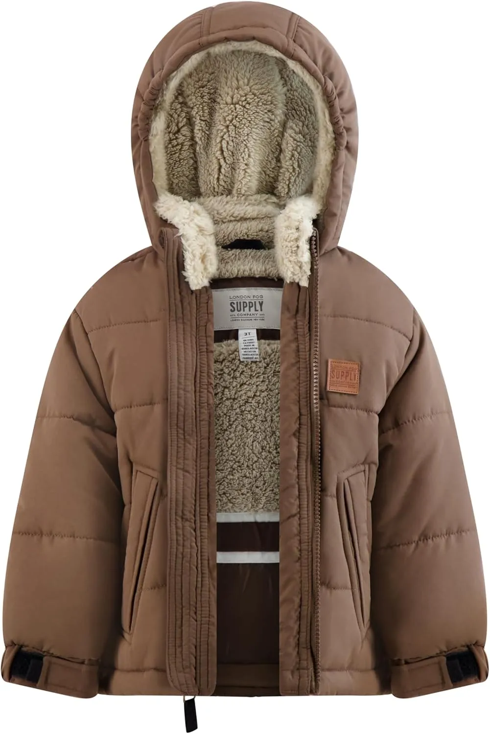 LONDON FOG Boys' Heavyweight Puffer Jacket Fleece-Lined Brushed Microfiber Winter Coat