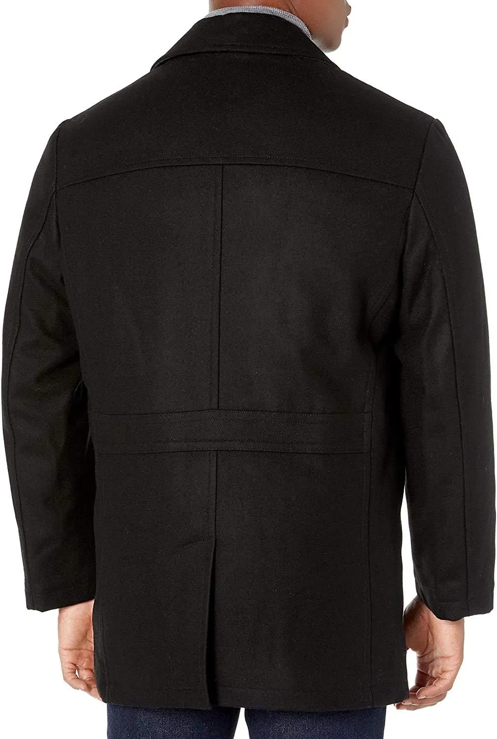 LONDON FOG Men's Amity 34" Wool Blend Car Coat with Scarf