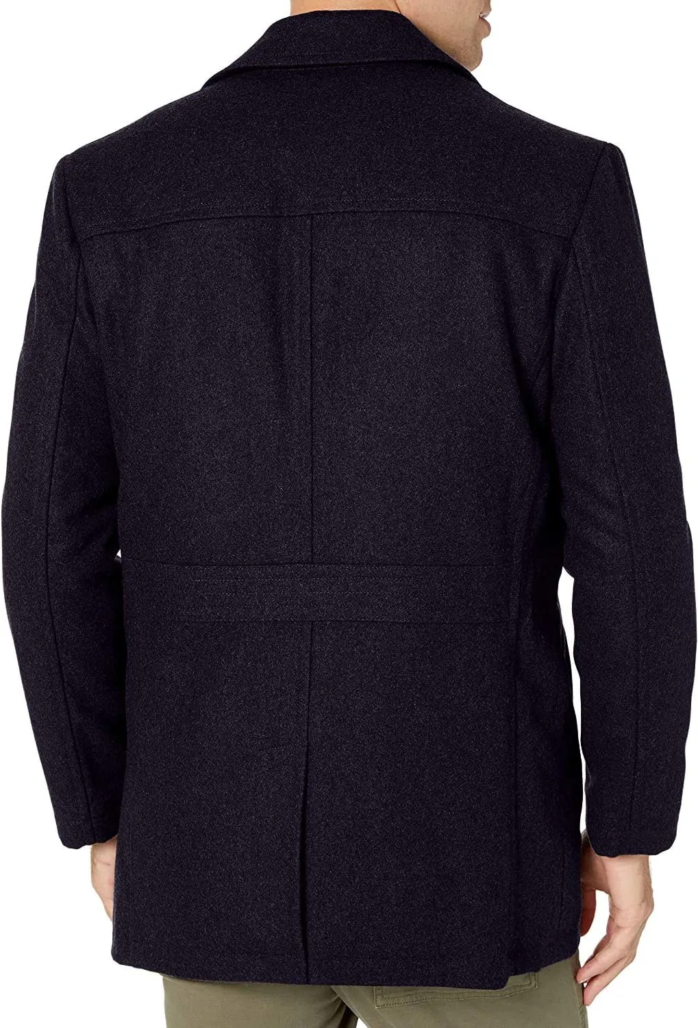 LONDON FOG Men's Amity 34" Wool Blend Car Coat with Scarf