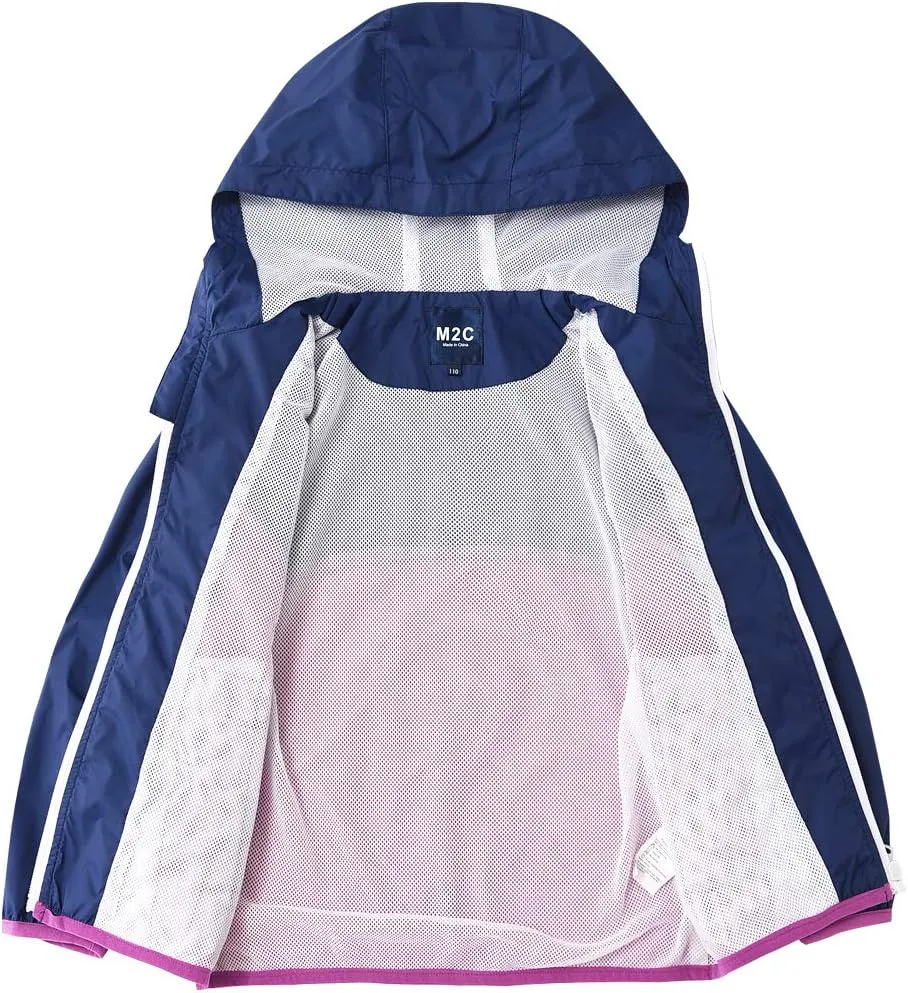 M2C Boys & Girls Hooded Light Weight Windbreaker Water Resistant Jacket