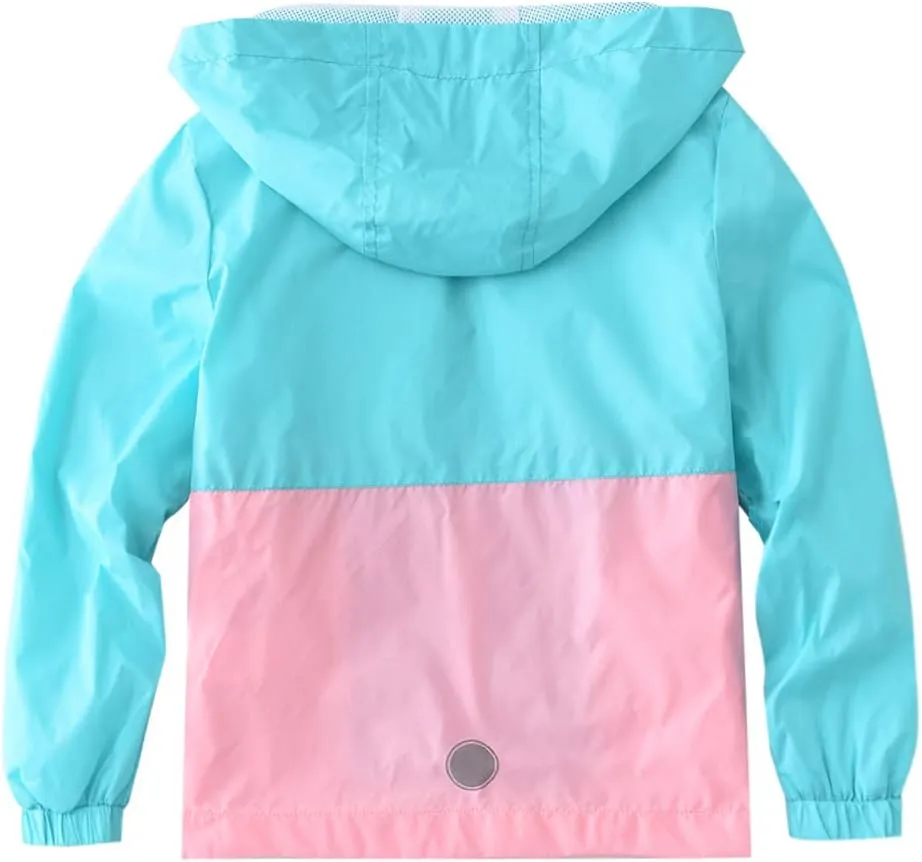 M2C Boys & Girls Hooded Light Weight Windbreaker Water Resistant Jacket