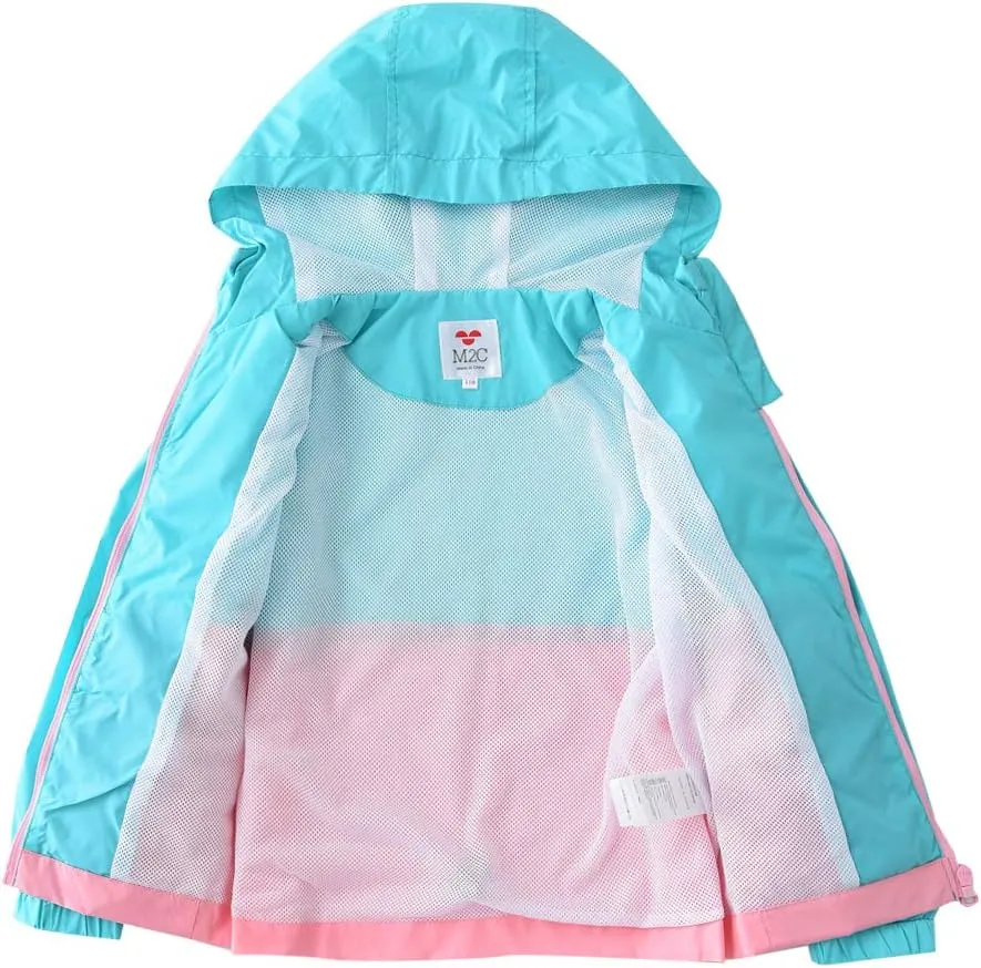 M2C Boys & Girls Hooded Light Weight Windbreaker Water Resistant Jacket