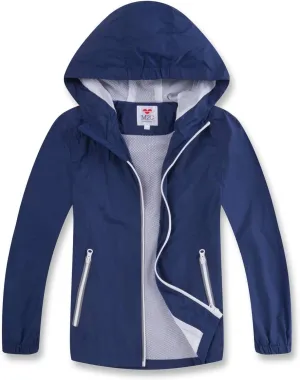 M2C Boys & Girls Hooded Light Weight Windbreaker Water Resistant Jacket