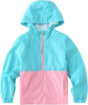 M2C Boys & Girls Hooded Light Weight Windbreaker Water Resistant Jacket