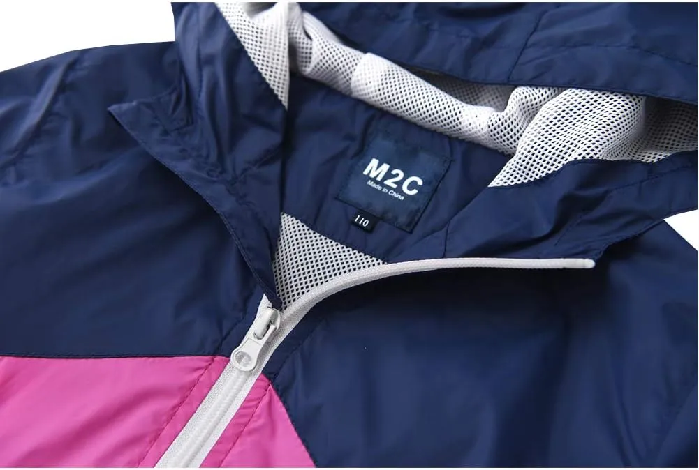 M2C Boys & Girls Hooded Light Weight Windbreaker Water Resistant Jacket