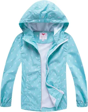 M2C Boys & Girls Hooded Light Weight Windbreaker Water Resistant Jacket