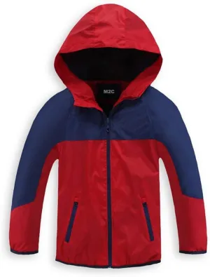 M2C Boys & Girls Hooded Light Weight Windbreaker Water Resistant Jacket