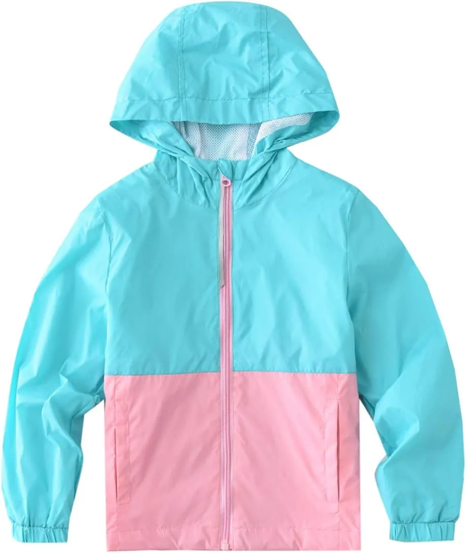 M2C Boys & Girls Hooded Light Weight Windbreaker Water Resistant Jacket