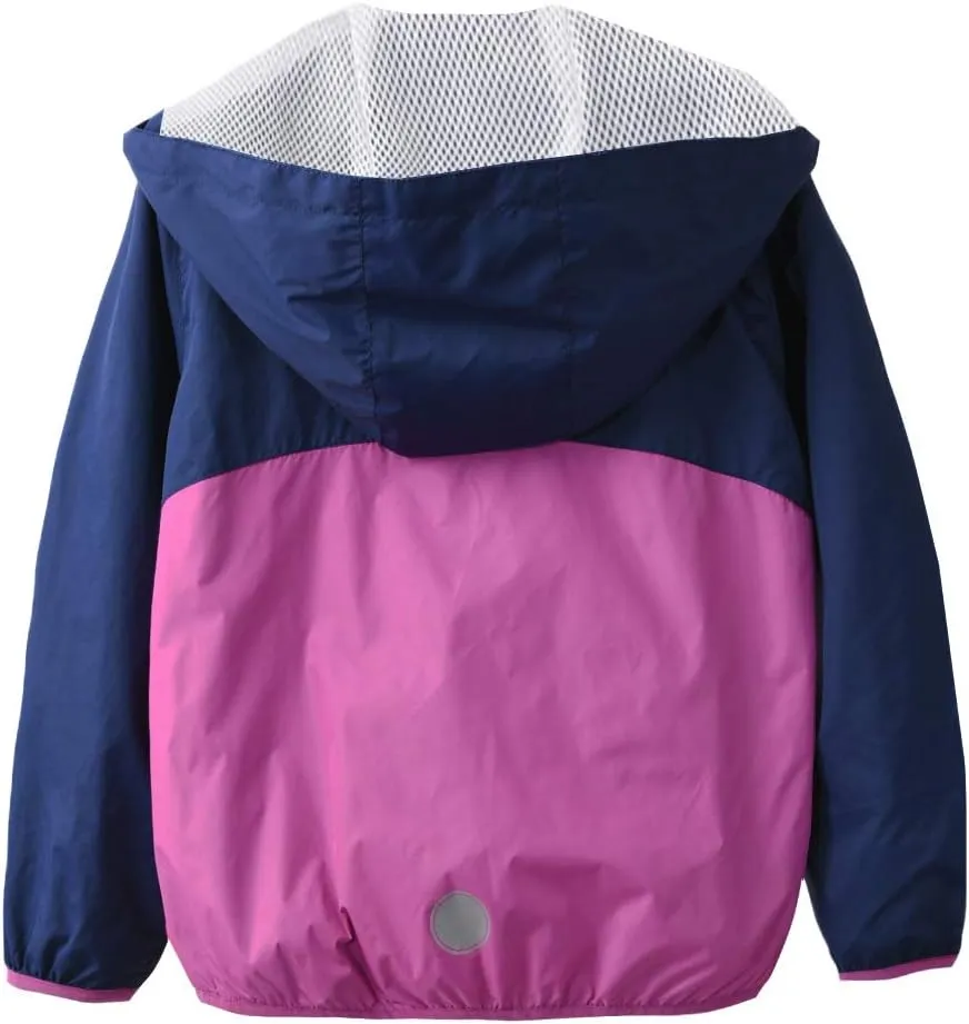 M2C Boys & Girls Hooded Light Weight Windbreaker Water Resistant Jacket