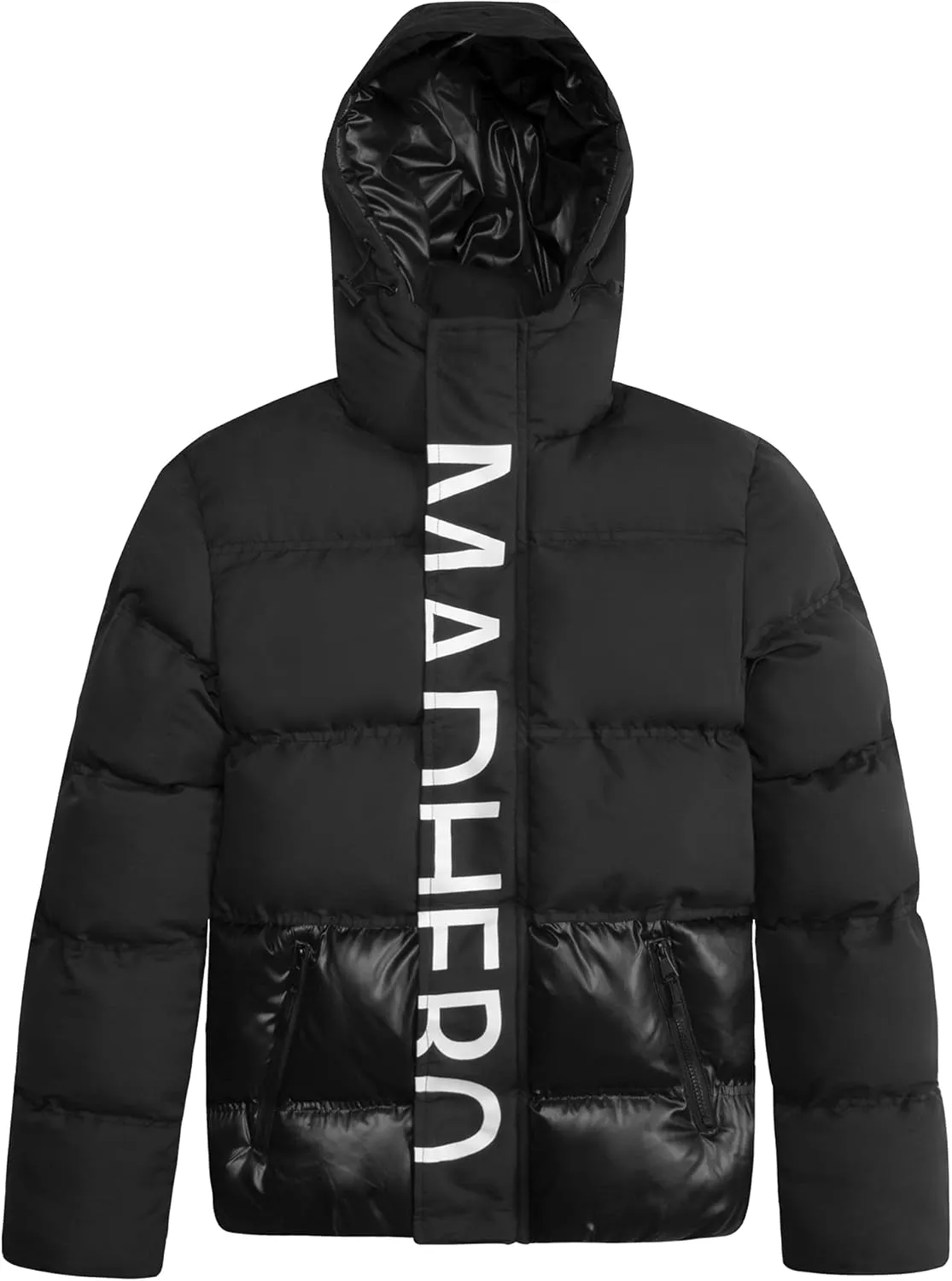 MADHERO Men's Puffer Jacket Water-Resistant Insulated Down Alternative Outerwear Coats