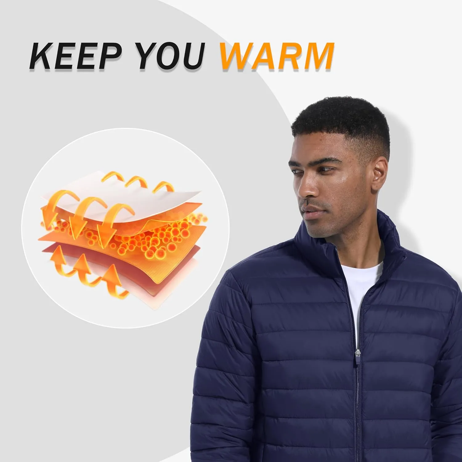 MAGINVIT Men's Puffer Jackets Lightweight Warm Winter Coat Water-Repellent Windbreaker Insulated Quilted Packable Jacket
