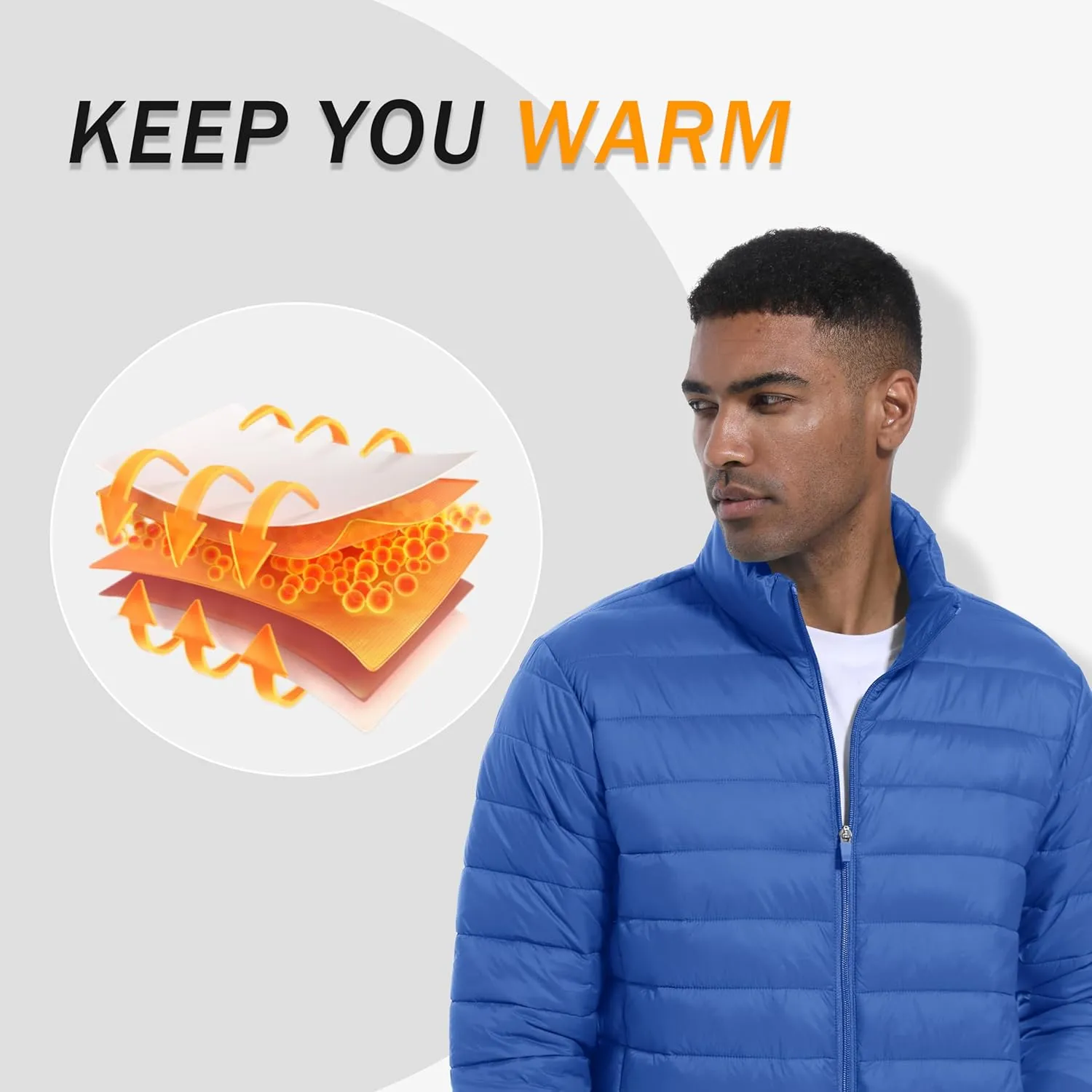 MAGINVIT Men's Puffer Jackets Lightweight Warm Winter Coat Water-Repellent Windbreaker Insulated Quilted Packable Jacket