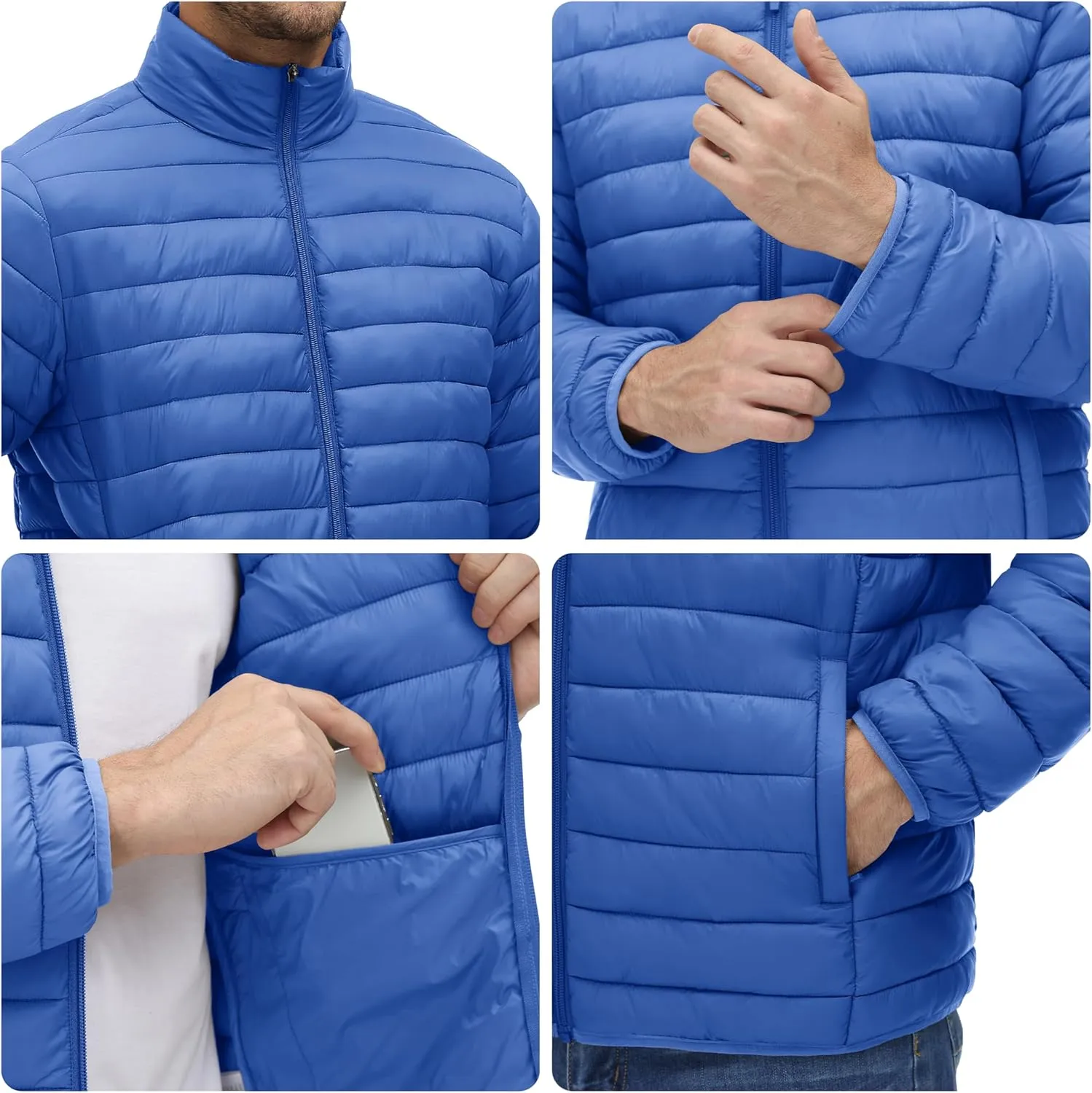 MAGINVIT Men's Puffer Jackets Lightweight Warm Winter Coat Water-Repellent Windbreaker Insulated Quilted Packable Jacket