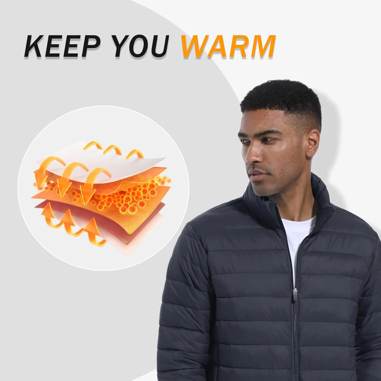 MAGINVIT Men's Puffer Jackets Lightweight Warm Winter Coat Water-Repellent Windbreaker Insulated Quilted Packable Jacket