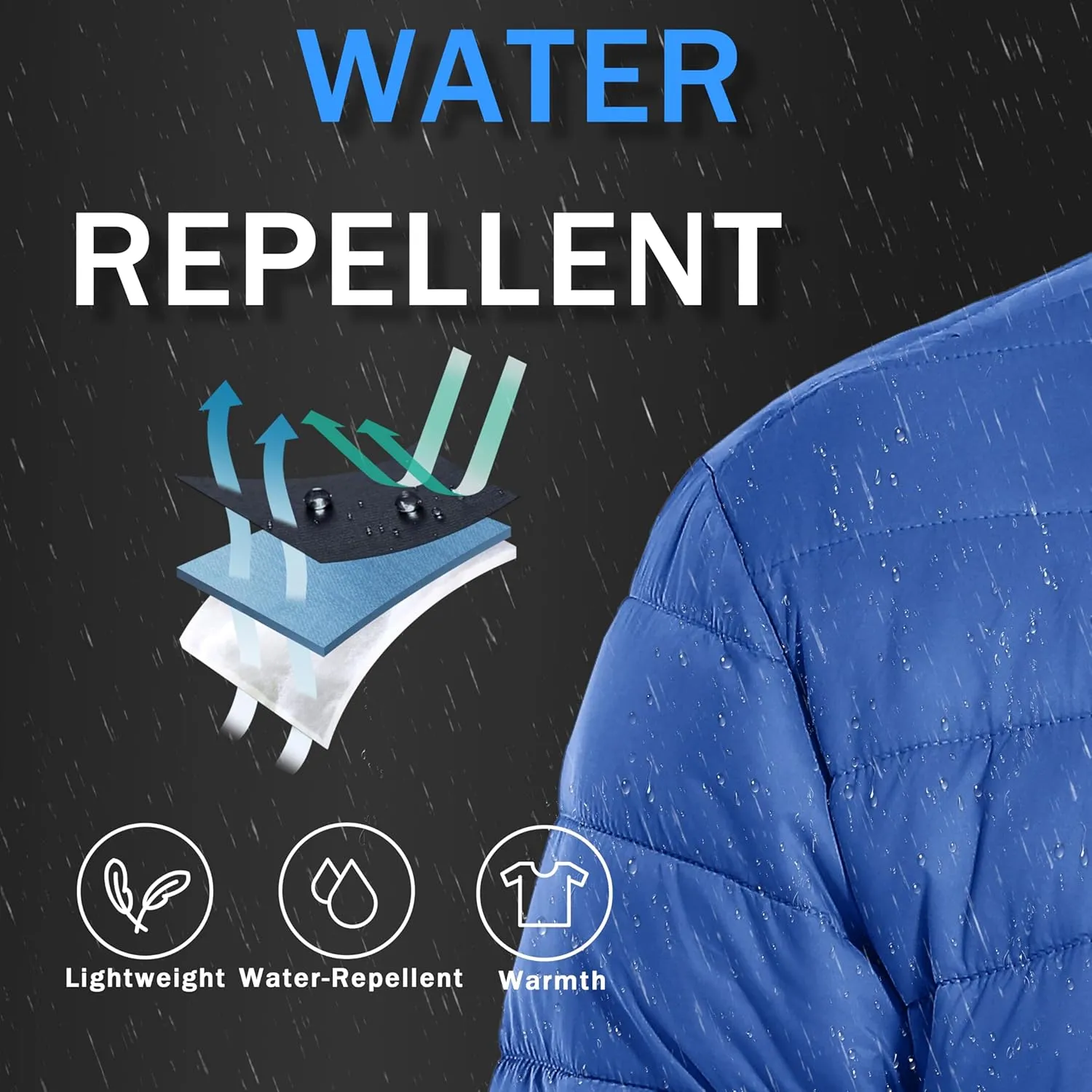 MAGINVIT Men's Puffer Jackets Lightweight Warm Winter Coat Water-Repellent Windbreaker Insulated Quilted Packable Jacket
