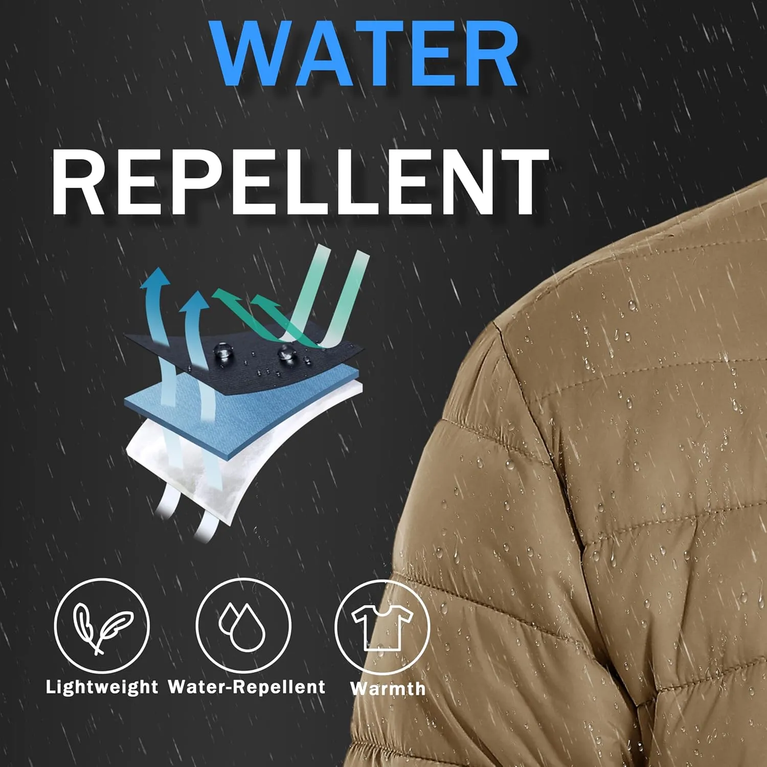 MAGINVIT Men's Puffer Jackets Lightweight Warm Winter Coat Water-Repellent Windbreaker Insulated Quilted Packable Jacket
