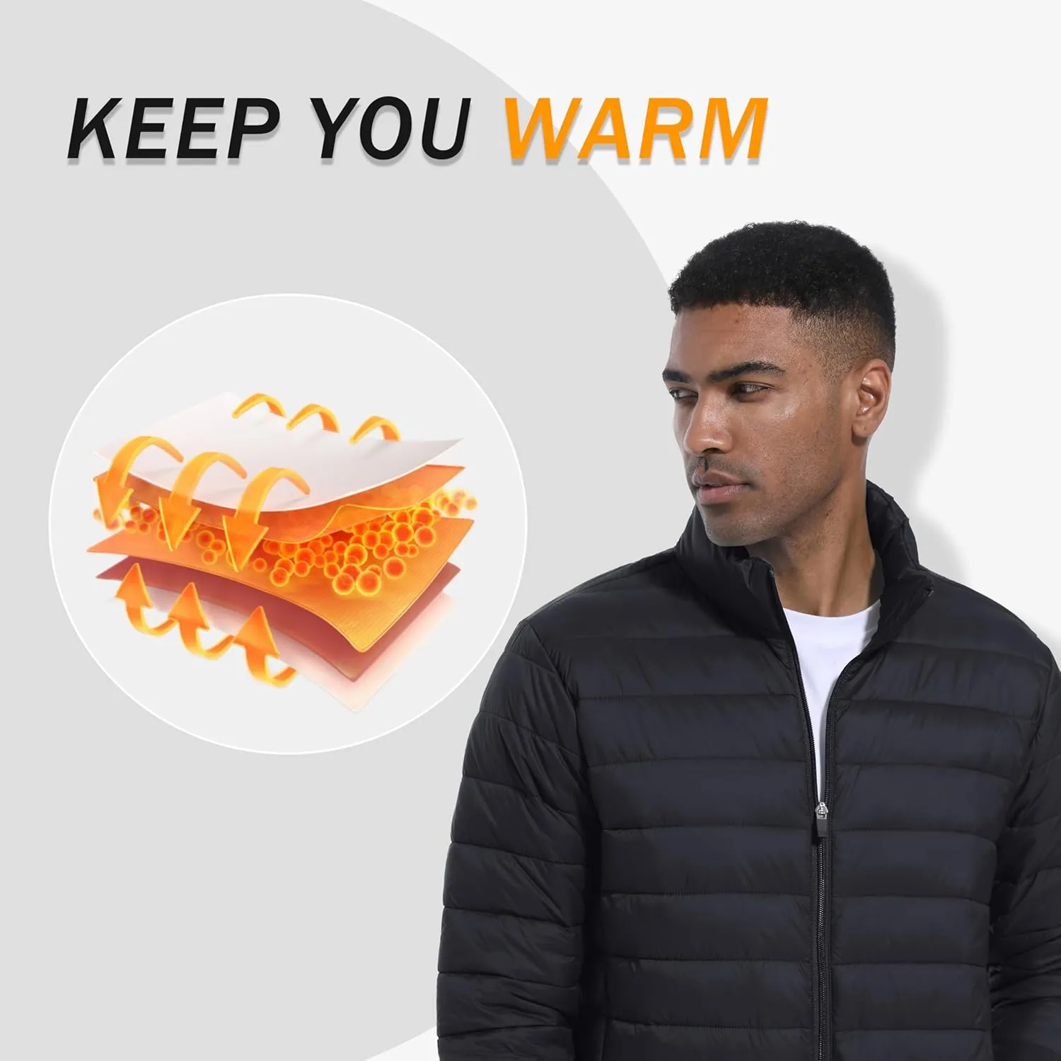 MAGINVIT Men's Puffer Jackets Lightweight Warm Winter Coat Water-Repellent Windbreaker Insulated Quilted Packable Jacket