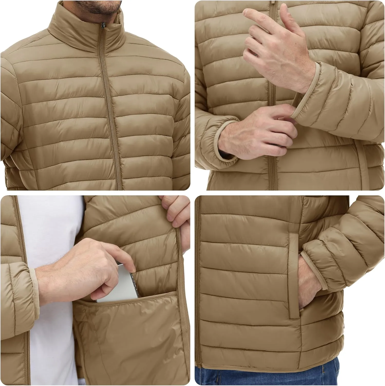 MAGINVIT Men's Puffer Jackets Lightweight Warm Winter Coat Water-Repellent Windbreaker Insulated Quilted Packable Jacket