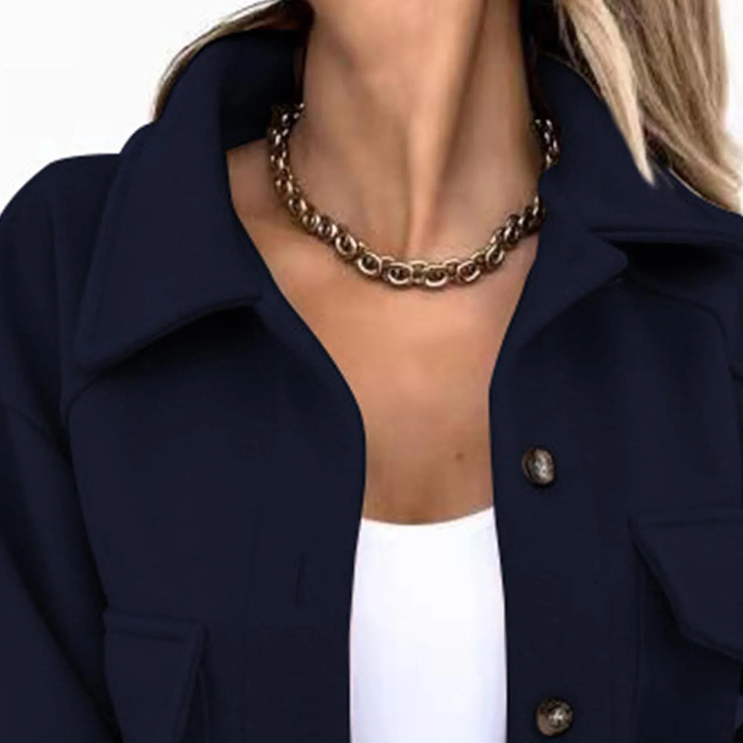 Maiyifu-GJ Women's Casual Trench Coat Wool Blend Coats Jackets Lapel Single Breasted Overcoats Mid Length Outerwear