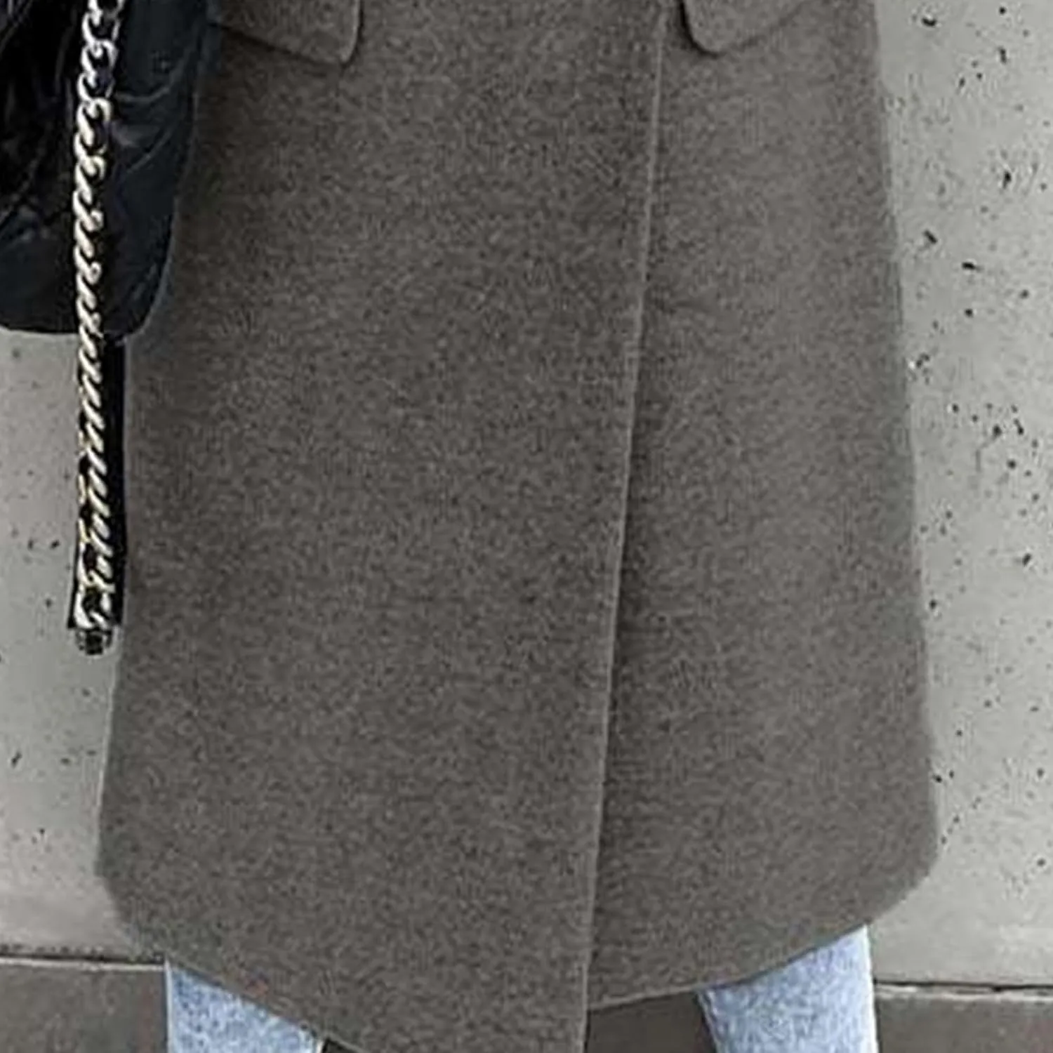 Maiyifu-GJ Womens Elegant Notched Lapel Double Breasted Wool Blend Coat Jacket Long Trench Coat Winter Overcoat Outerwear