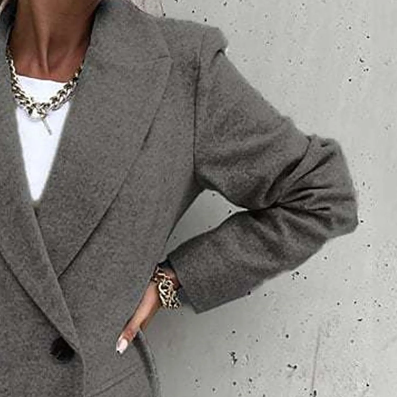 Maiyifu-GJ Womens Elegant Notched Lapel Double Breasted Wool Blend Coat Jacket Long Trench Coat Winter Overcoat Outerwear