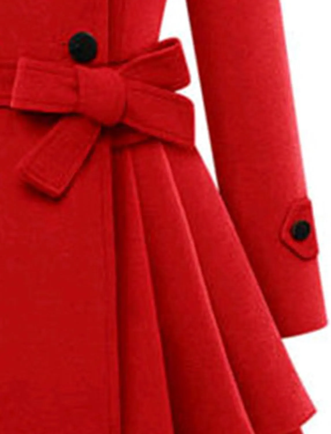 Maiyifu-GJ Womens Lapel Faux Fur Collar Wool Blend Trench Coat Vintage Double Breasted Long Jacket Casual Coat with Belt