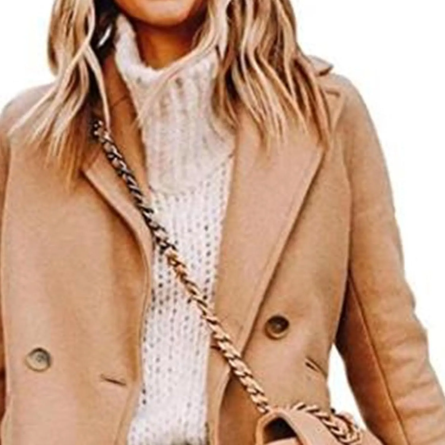 Maiyifu-GJ Womens Notched Lapel Mid Long Trench Coat Double Breasted Wool Blend Coat Winter Casual Long Jackets