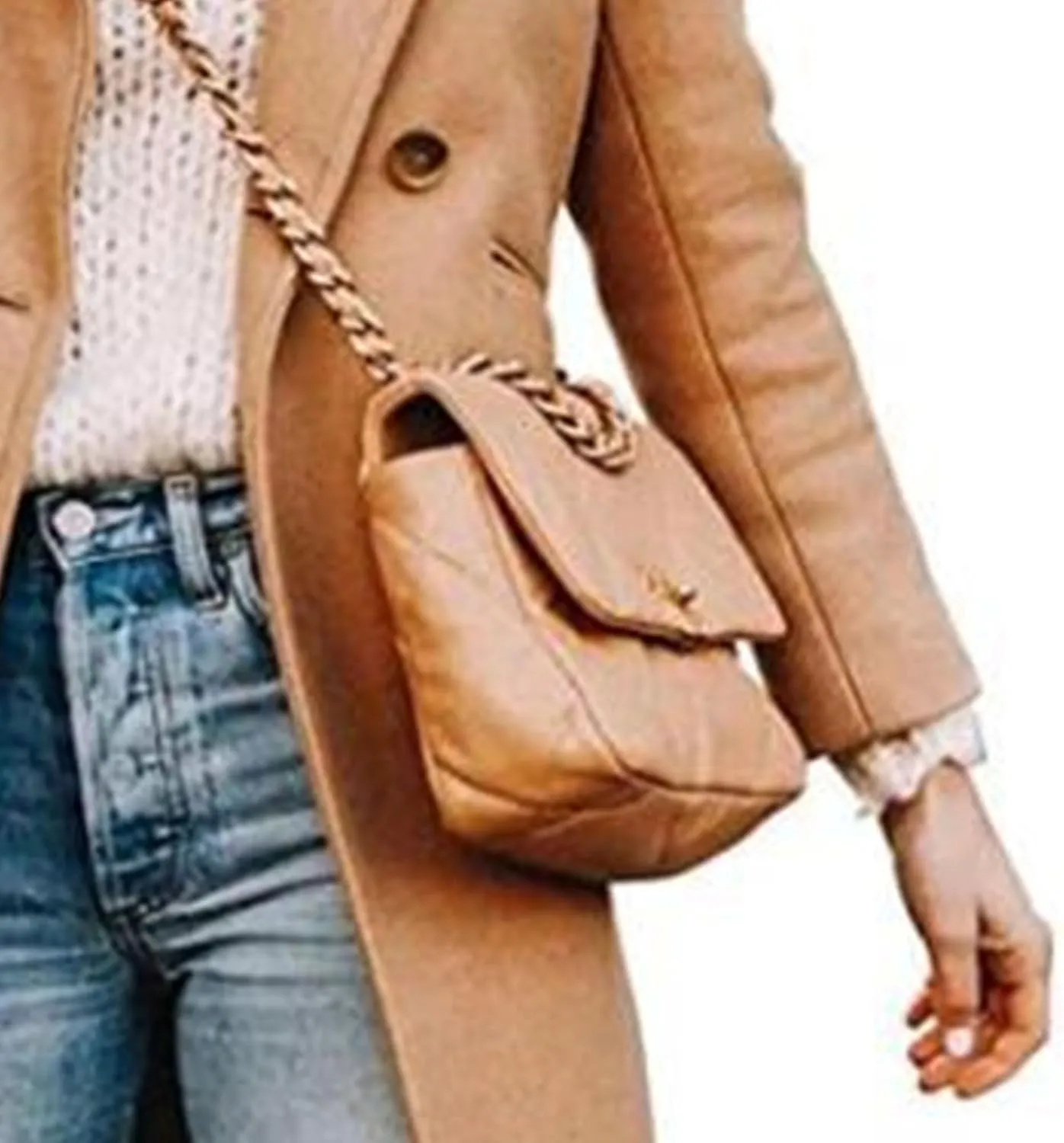 Maiyifu-GJ Womens Notched Lapel Mid Long Trench Coat Double Breasted Wool Blend Coat Winter Casual Long Jackets