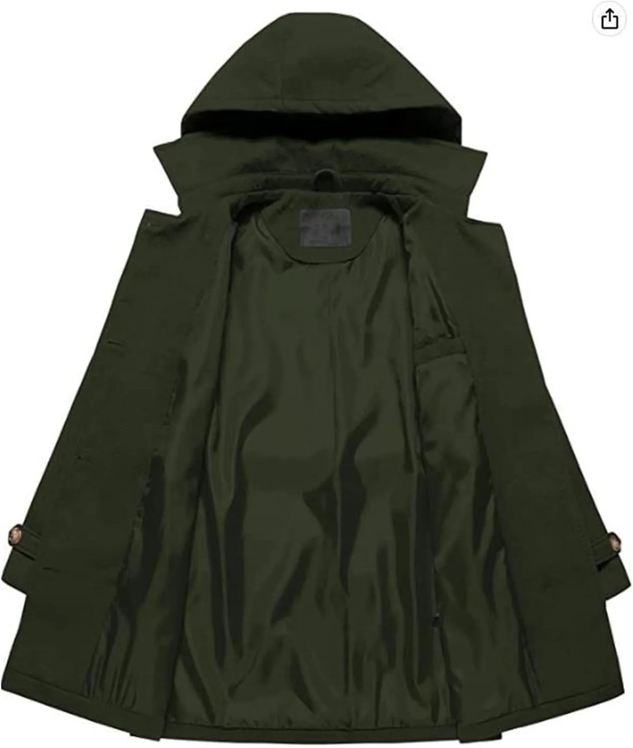 Maiyifu-GJ Women's Winter Overcoat Notched Lapel Collar Double Breasted Trench Coat Mid Long Wool Blend Coat Jackets