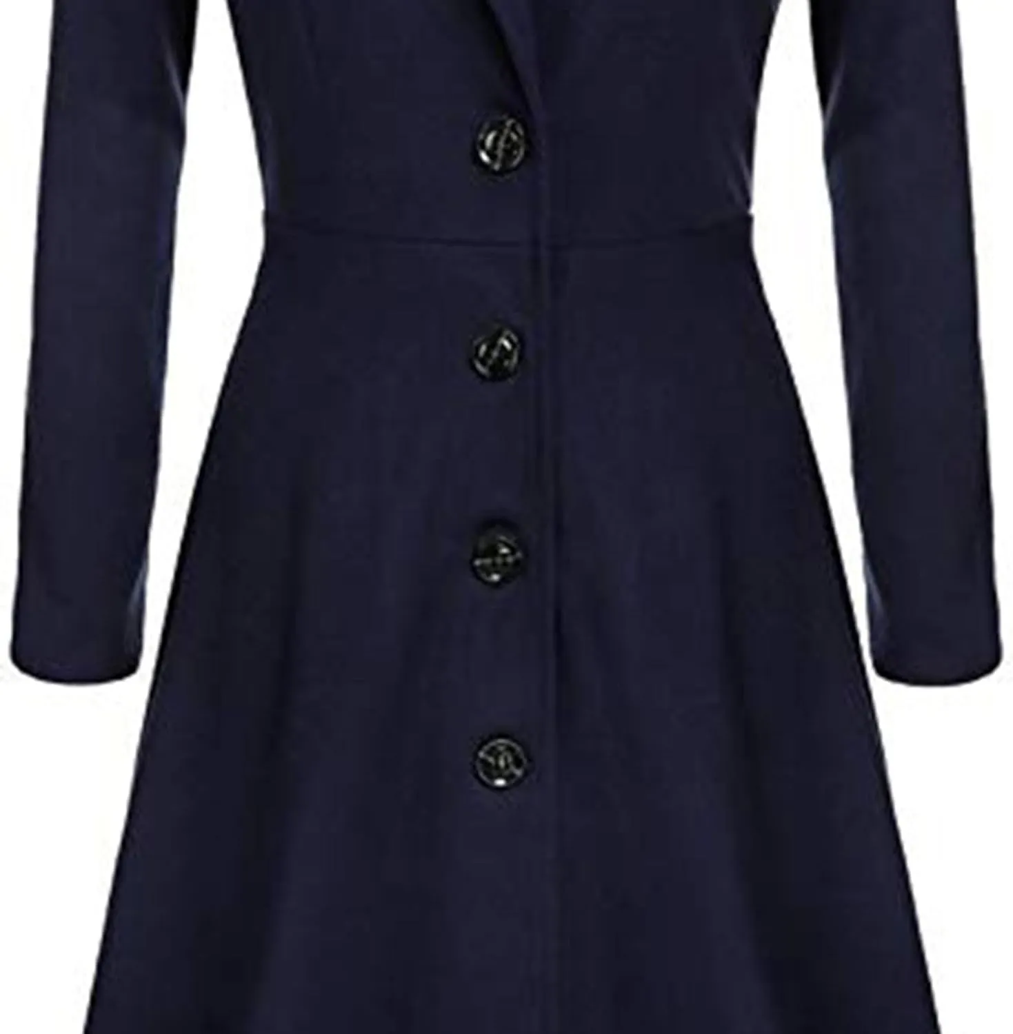 Maiyifu-GJ Women's Winter Wool Blend Dress Coats Notch Lapel Single Breasted Trench Coat Fashion Overcoat Jacket Outwear