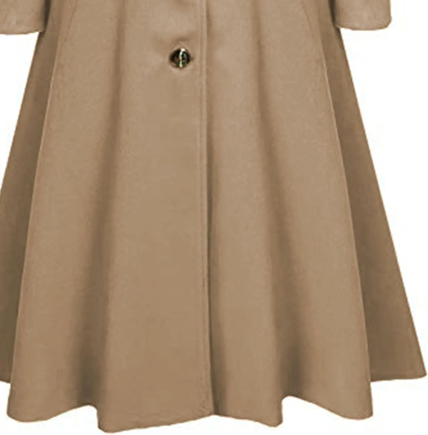 Maiyifu-GJ Women's Winter Wool Blend Dress Coats Notch Lapel Single Breasted Trench Coat Fashion Overcoat Jacket Outwear