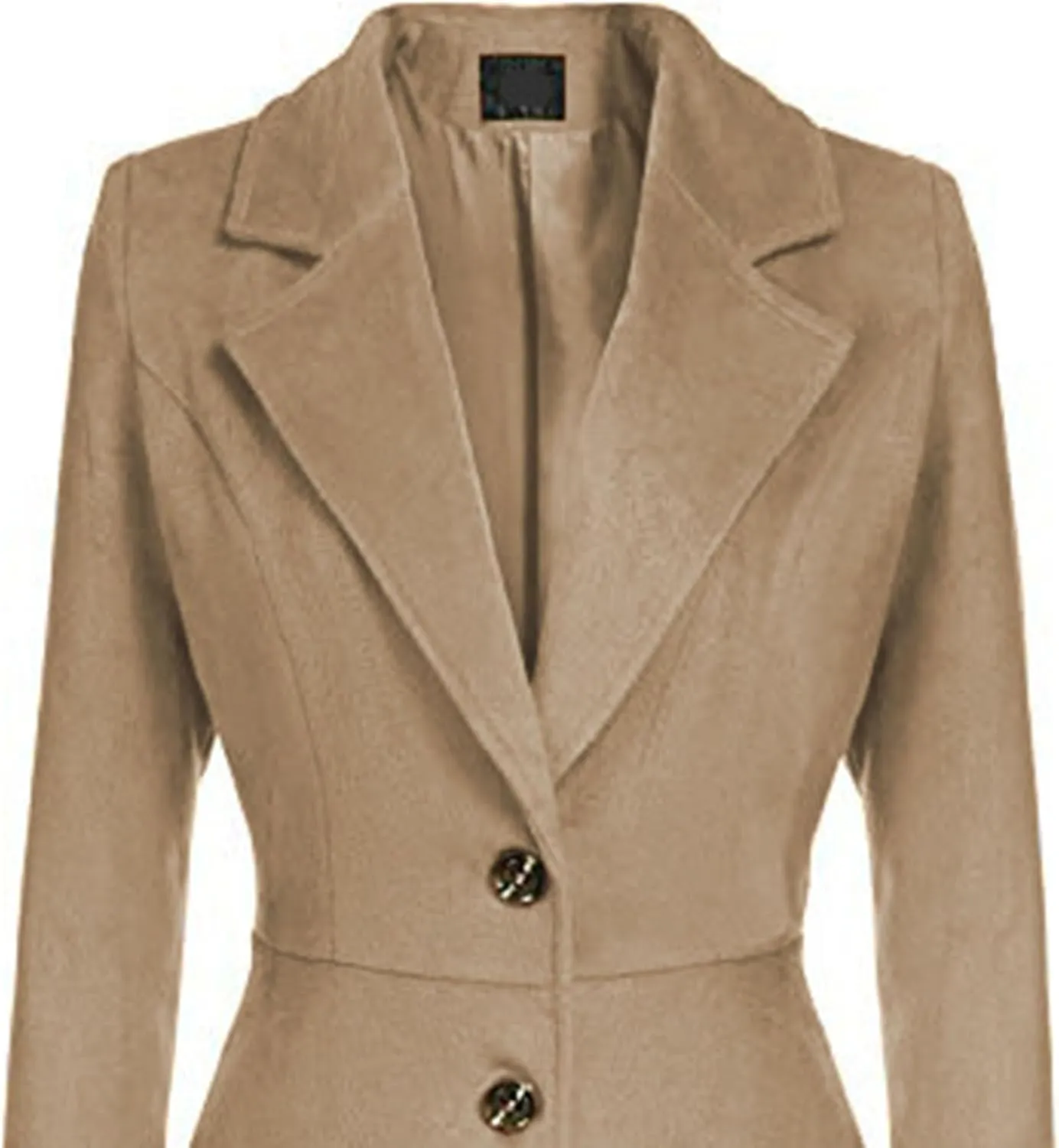Maiyifu-GJ Women's Winter Wool Blend Dress Coats Notch Lapel Single Breasted Trench Coat Fashion Overcoat Jacket Outwear