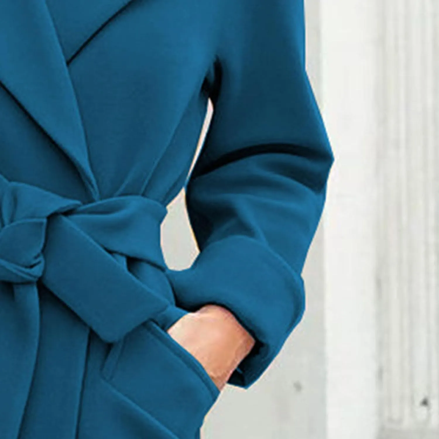 Maiyifu-GJ Women's Wool Blend Long Trench Coat Elegant Notched Lapel Coat Jacket Casual Fall Winter Overcoat with Belt