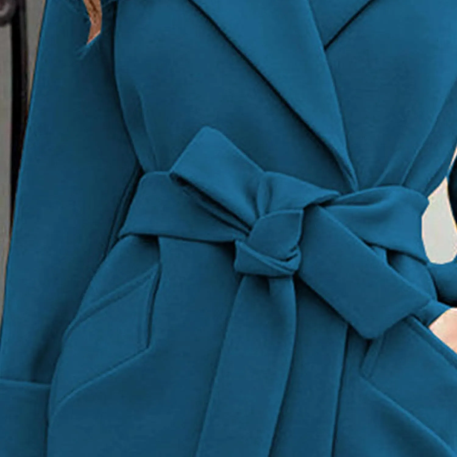 Maiyifu-GJ Women's Wool Blend Long Trench Coat Elegant Notched Lapel Coat Jacket Casual Fall Winter Overcoat with Belt