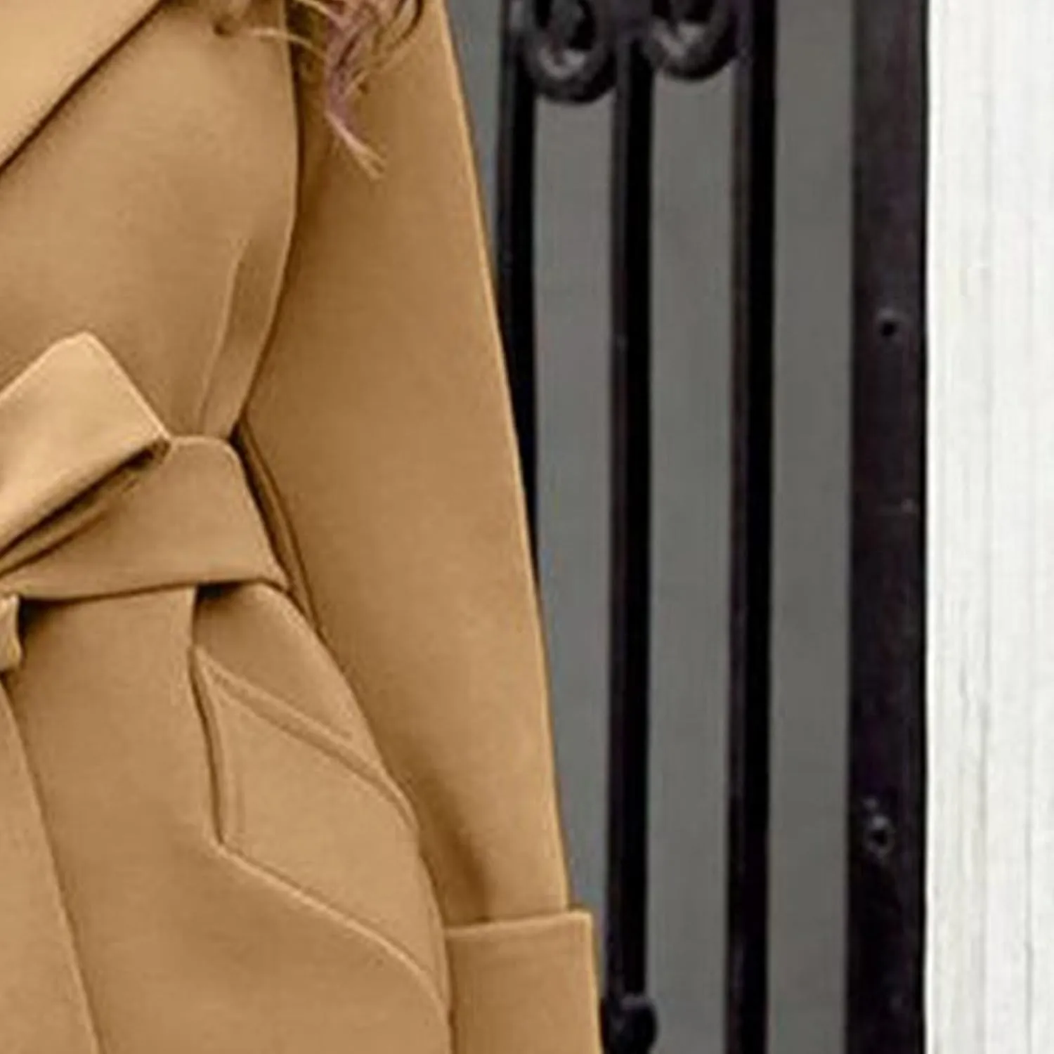 Maiyifu-GJ Women's Wool Blend Long Trench Coat Elegant Notched Lapel Coat Jacket Casual Fall Winter Overcoat with Belt