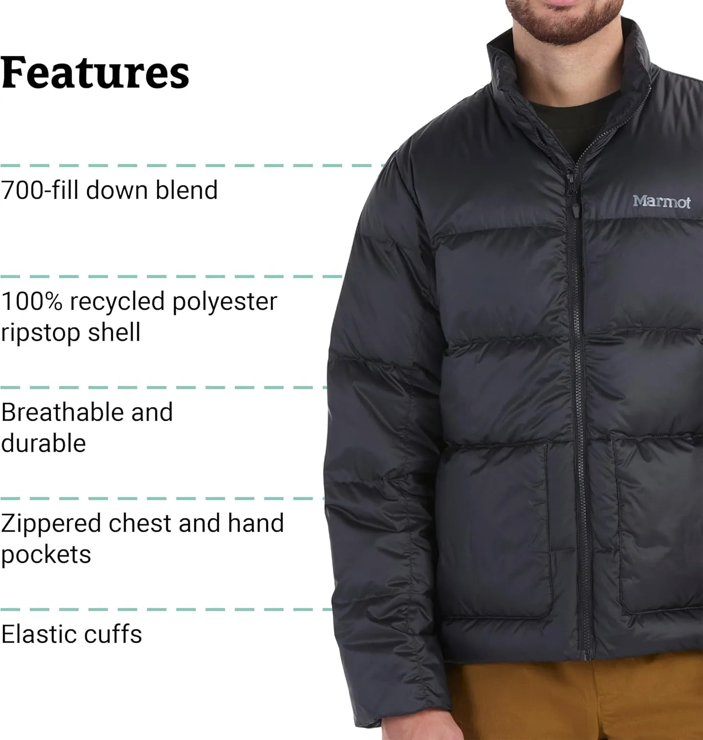 MARMOT Men's 700-fill Insulated, Water-Resistant, Lightweight Puffer Jacket