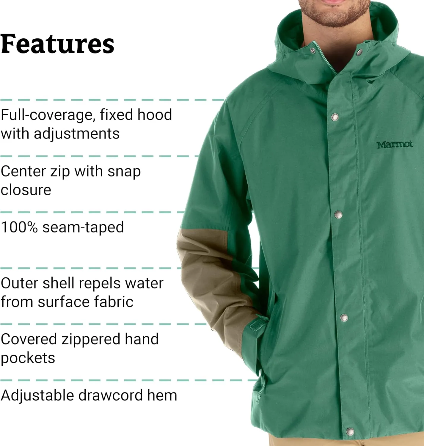 MARMOT Men's Cascade Durable & Waterproof Rain Jacket