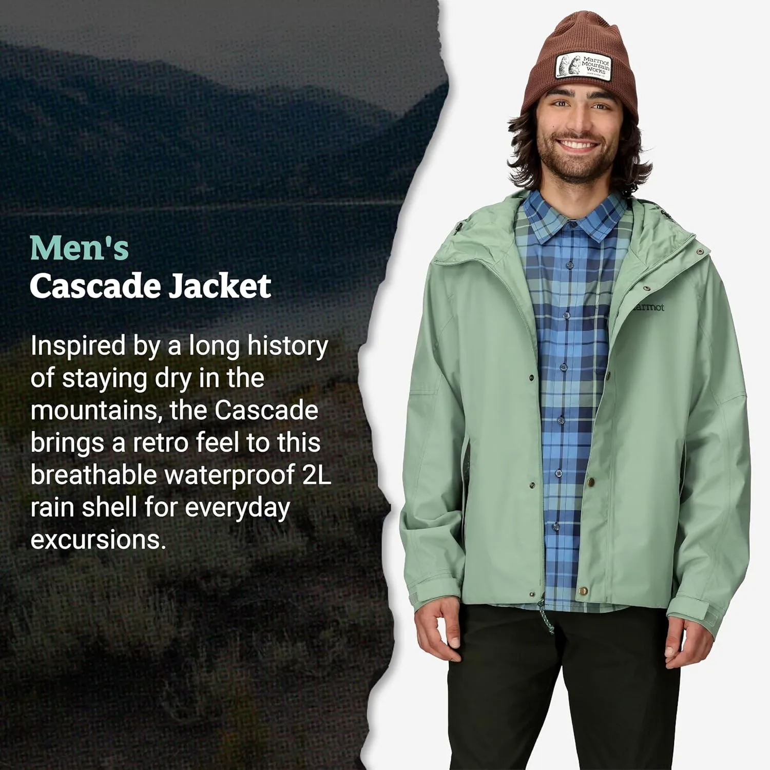 MARMOT Men's Cascade Durable & Waterproof Rain Jacket