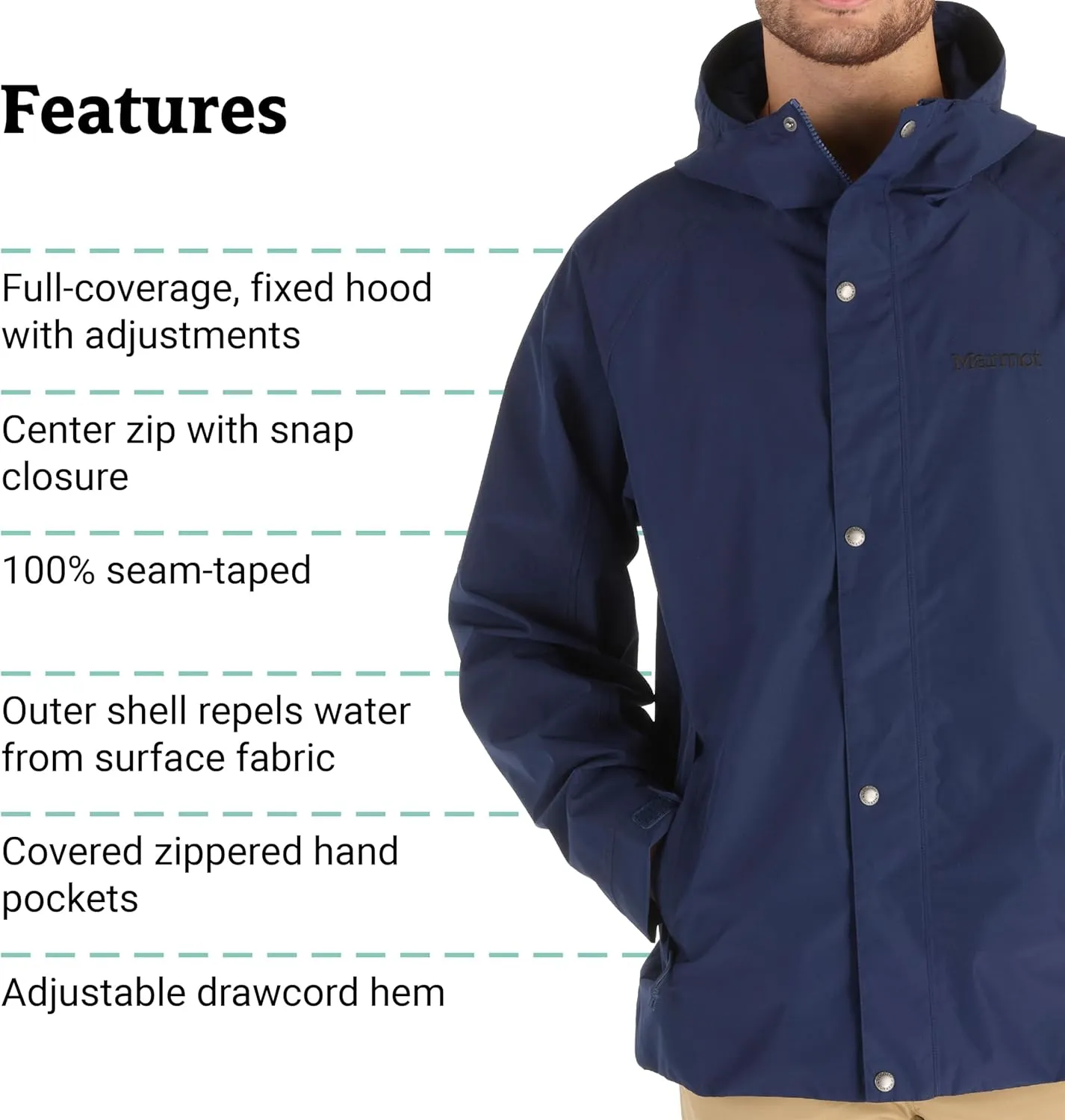 MARMOT Men's Cascade Durable & Waterproof Rain Jacket