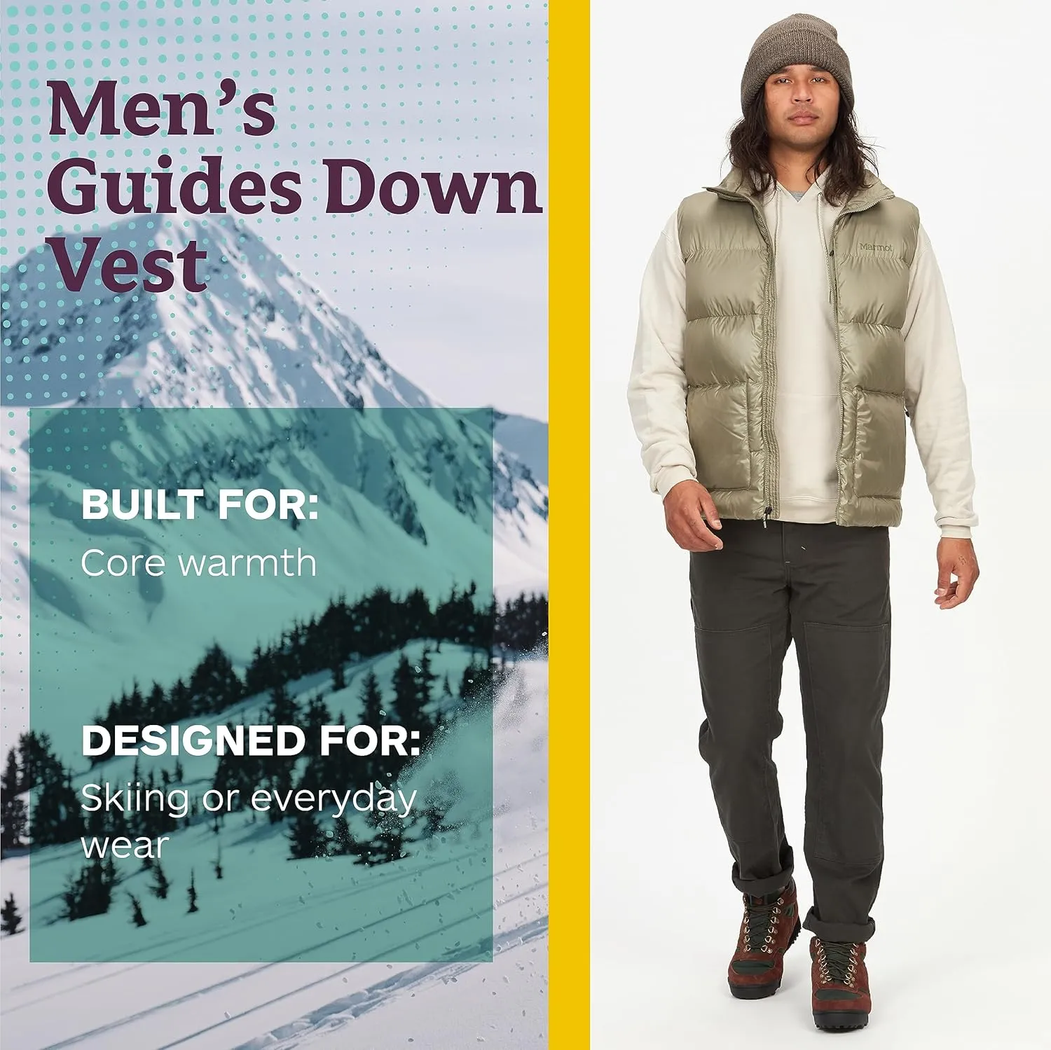 MARMOT Mens Guides Down Vest - 700-Fill Insulated, Water-Resistant, Lightweight Puffer