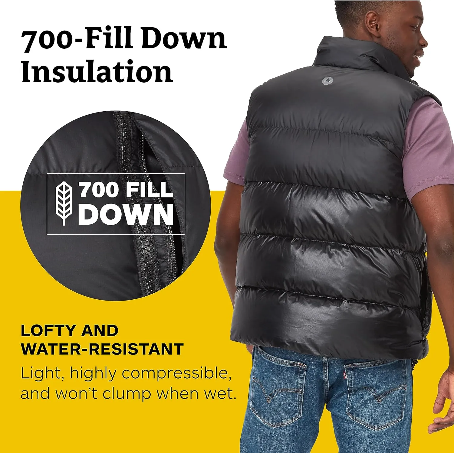MARMOT Mens Guides Down Vest - 700-Fill Insulated, Water-Resistant, Lightweight Puffer