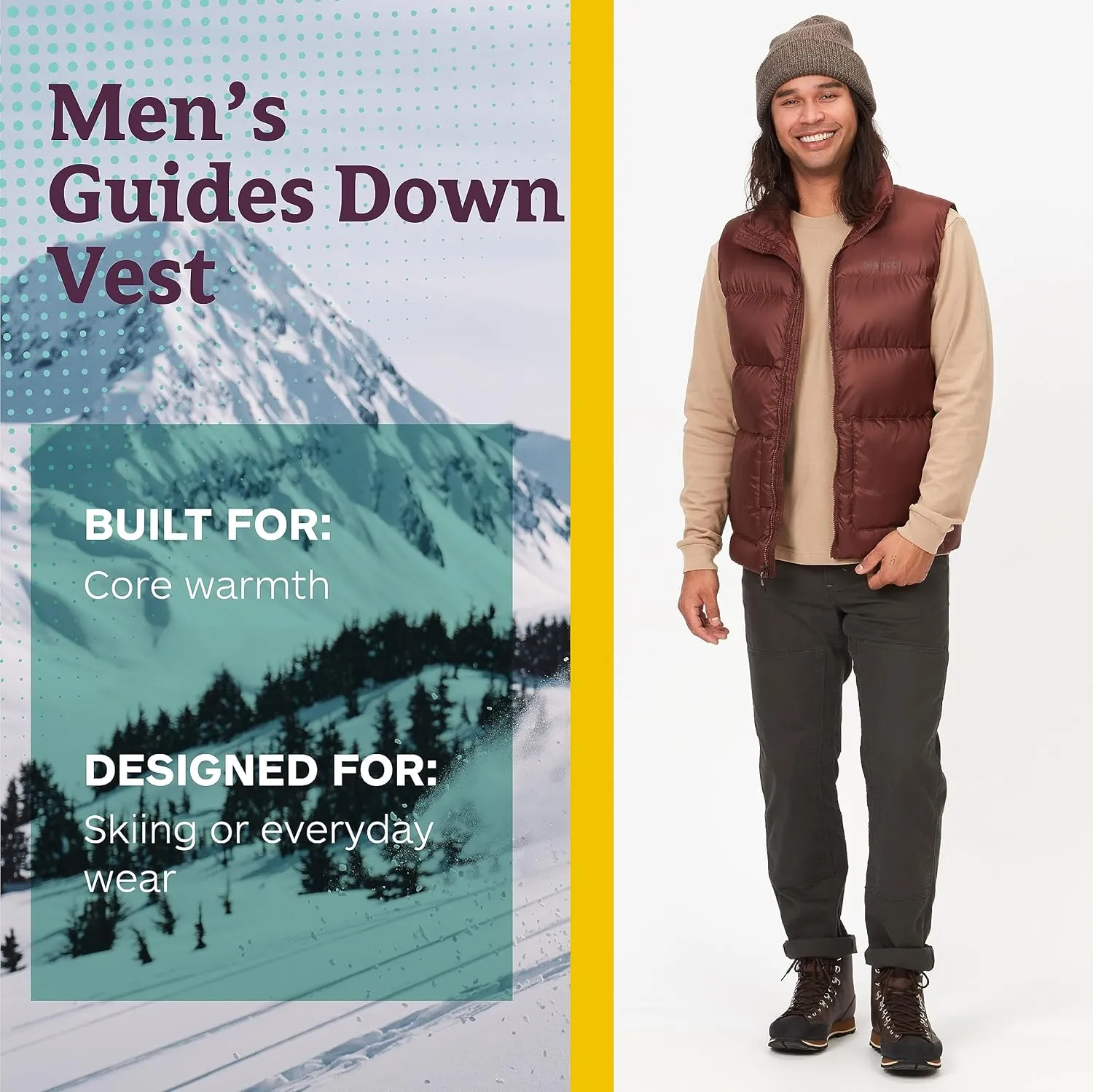 MARMOT Mens Guides Down Vest - 700-Fill Insulated, Water-Resistant, Lightweight Puffer